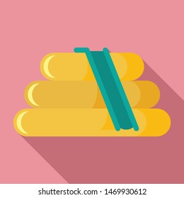 Rubber kid slide icon. Flat illustration of rubber kid slide vector icon for web design