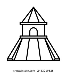 Rubber kid slide icon linear logo mark in black and white
