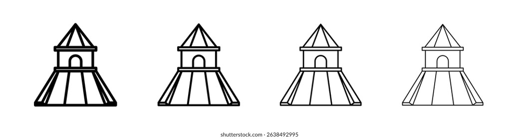 Rubber kid slide icon Outline sign symbol set