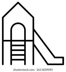 Rubber kid slide icon Simple outline vector logo