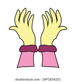 Rubber latex gloves on a white background. Vector illustration of rubber gloves.