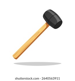 Rubber Mallet hammer vector isolated on white background.