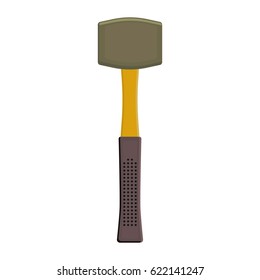 Rubber mallet tool, colorful flat illustration. Vector
