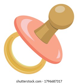 Rubber pacifier icon. Cartoon of rubber pacifier vector icon for web design isolated on white background