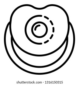 Rubber pacifier icon. Outline rubber pacifier vector icon for web design isolated on white background