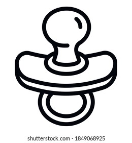 Icono del pacificador de caucho. Icono del vector del pacificador de goma de contorno para diseño web aislado en fondo blanco