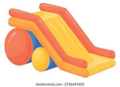 Rubber park slide. Inflatable amusement color ride 