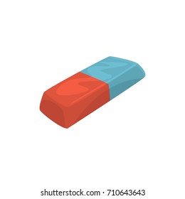 Rubber pencil eraser, office tool cartoon vector Illustration