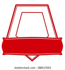 Rubber pentagonal stamp with no text inside, vector illustration