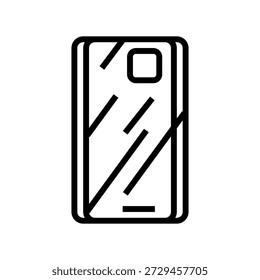 rubber phone case line icon vector. rubber phone case sign. isolated contour symbol black illustration