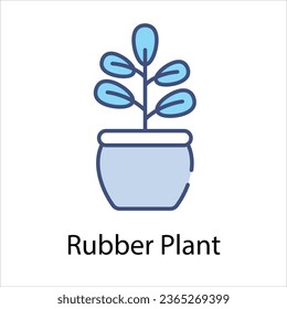 Ilustración de material vectorial de icono de la planta de caucho