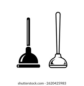 Rubber Plunger Clip Art on White Background