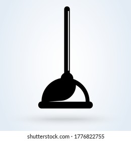 Gummikolben für das Pfeifenreinigungssymbol. Toilettenenkollektor, Vektorsymbol. Symbol, Logo-Abbildung. 
