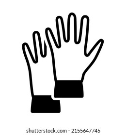 Symbol für Gummischutzhandschuhe. Black Stencil Design. Vektorgrafik.