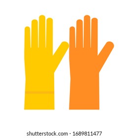 Rubber protective gloves. Vector illustration. EPS 10