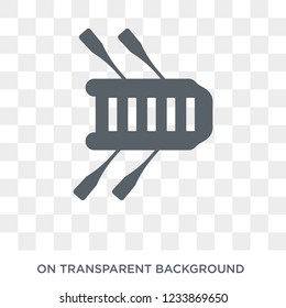 Rubber Raft icon. Trendy flat vector Rubber Raft icon on transparent background from Nautical collection. 