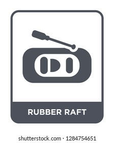 rubber raft icon vector on white background, rubber raft trendy filled icons from Nautical collection, rubber raft vector illustration