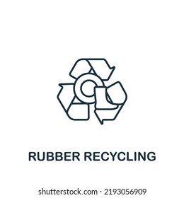 Rubber Recycling icon. Line simple icon for templates, web design and infographics