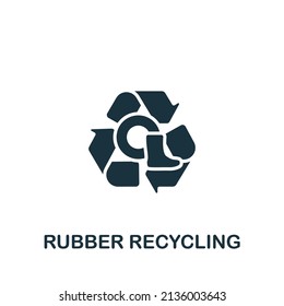 Rubber Recycling icon. Monochrome simple icon for templates, web design and infographics