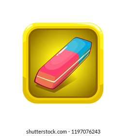 Rubber red & blue eraser illustration icon