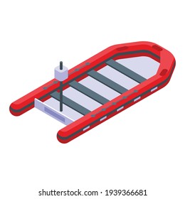 Rubber rescue boat icon. Isometric of Rubber rescue boat vector icon for web design isolated on white background