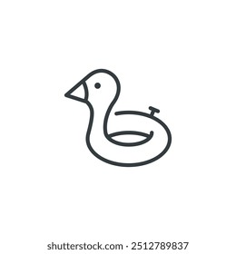 Rubber ring buoy duck icon, vector illustration