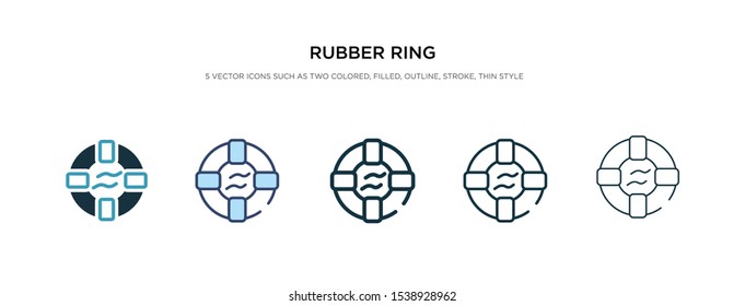 rubber ring icon in different style vector illustration. two colored and black rubber ring vector icons designed in filled, outline, line and stroke style can be used for web, mobile, ui