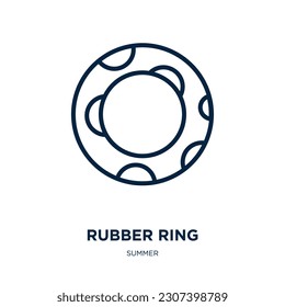 rubber ring icon from summer collection. Thin linear rubber ring, ring, rubber outline icon isolated on white background. Line vector rubber ring sign, symbol for web and mobile