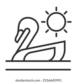 Rubber ring icon, Summer game outline icon, editable vector illustration and transparent graphic element. Isolated on white background