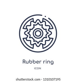 rubber ring icon from summer outline collection. Thin line rubber ring icon isolated on white background.