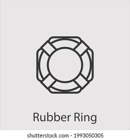 rubber ring icon vector icon.Editable stroke.linear style sign for use web design and mobile apps,logo.Symbol illustration.Pixel vector graphics - Vector