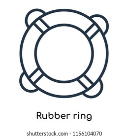 Rubber ring icon vector isolated on white background, Rubber ring transparent sign , thin symbols or lined elements in outline style