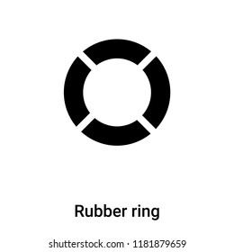 Rubber ring icon vector isolated on white background, logo concept of Rubber ring sign on transparent background, filled black symbol