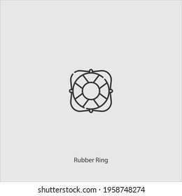 rubber ring icon vector isolated on white background