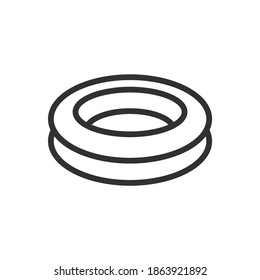 rubber ring, linear icon. Editable stroke