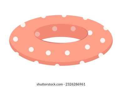 Rubber ring for the summer pool green color. Swimming rings on a white background. Inflatable rubber toy for water and beach. Colorful lifebuoy for swimming. Vector stock illustration.