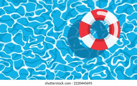 rubber ring in the swimming pool summer background vector illustration