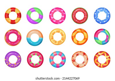 Rubber rings. Swim inflatable ring icon. Vector isolated buoy lifebuoy equipment