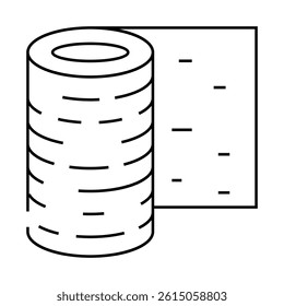 rubber roll line icon vector. rubber roll sign. isolated contour symbol black illustration