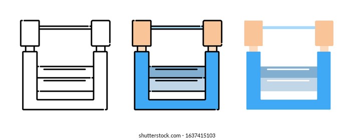 Rubber rolling or calendaring machine 
 icon set isolated on white background for web design 
