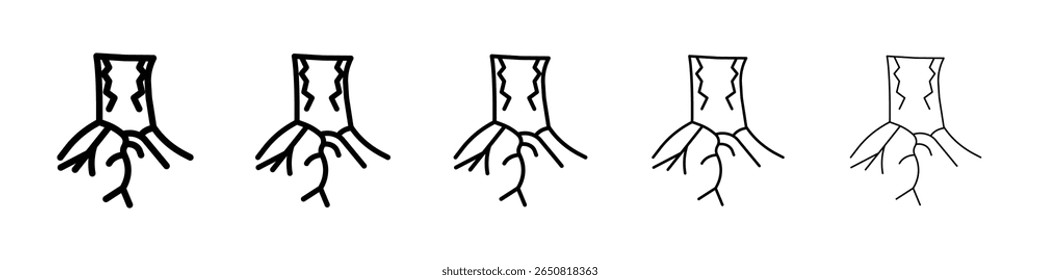 rubber roots icon isolated vector on white background set