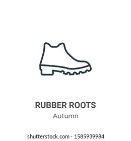 Rubber roots outline vector icon. Thin line black rubber roots icon, flat vector simple element illustration from editable autumn concept isolated on white background