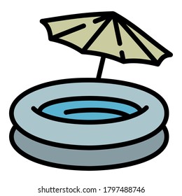 Rubber round pool icon. Outline rubber round pool vector icon for web design isolated on white background