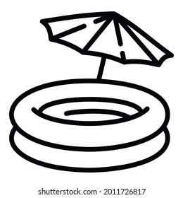 Rubber round pool icon. Outline rubber round pool vector icon for web design isolated on white background