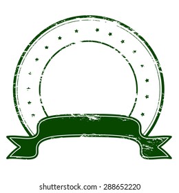 Rubber round stamp with no text inside, vector illustration