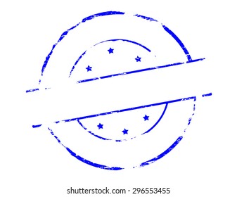 Rubber round stamp with no text inside, vector illustration