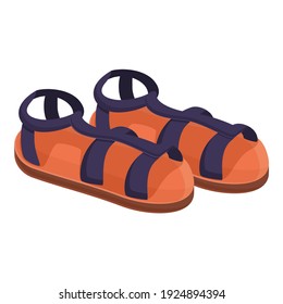 Rubber sandals icon. Cartoon of rubber sandals vector icon for web design isolated on white background