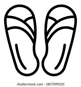 Rubber sandals icon. Outline rubber sandals vector icon for web design isolated on white background