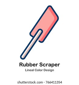 Rubber Scraper Leneal Color Vector Illustration