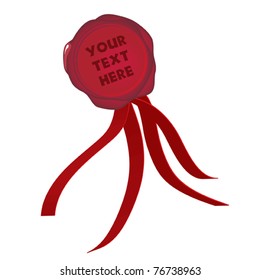 Rubber seal stamp with ribbons and place for your text or logo - vector illustration